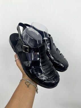 GAP Black Fisherman Jelly Sandals Size Women's 10 Boho Hippie